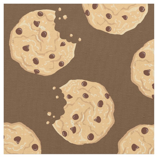 Chocolate Chip Cookies Cute Kids Fabric (Close Up)