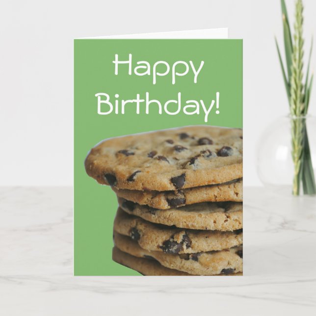 Chocolate Chip Cookies Happy Birthday Card (Front)