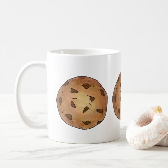 Chocolate Chip Cookies Junk Food Baking Foodie Coffee Mug (With Donut)
