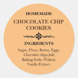 Chocolate Chip Cookies Label Sticker