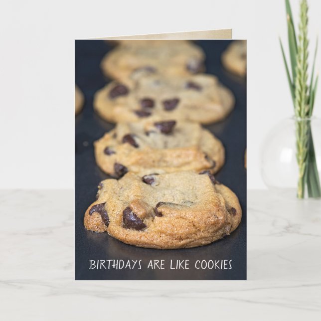 chocolate chip cookies on baking sheet card (Front)