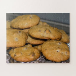 Chocolate Chip Cookies on Platter Photo Jigsaw Puzzle