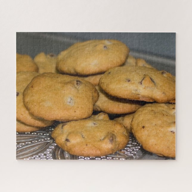 Chocolate Chip Cookies on Platter Photo Jigsaw Puzzle (Horizontal)