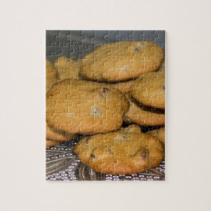 Chocolate Chip Cookies on Platter Photo Jigsaw Puzzle