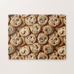 Chocolate Chip Cookies Pattern Baking Jigsaw Puzzle