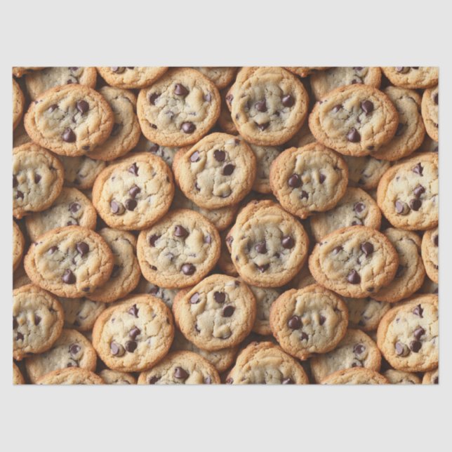 Chocolate Chip Cookies Pattern Baking Themed Tissue Paper (Front)