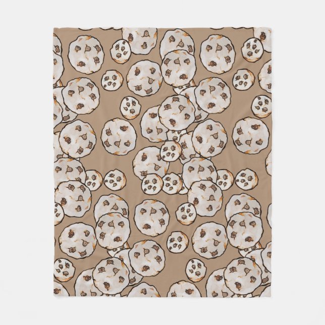Chocolate Chip Cookies Pattern                     Fleece Blanket (Front)