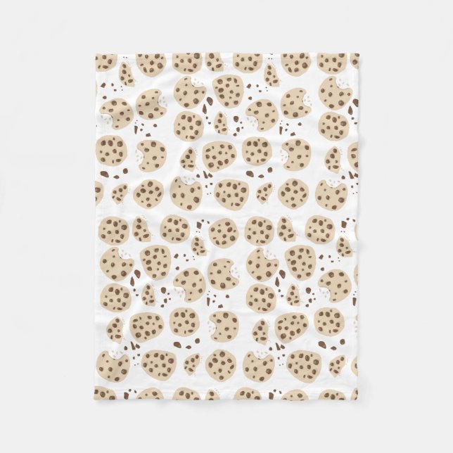 Chocolate Chip Cookies Pattern Fleece Blanket (Front)