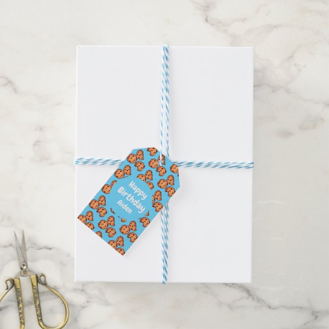 Chocolate Chip Cookies Pattern Gift Tags (With Twine)