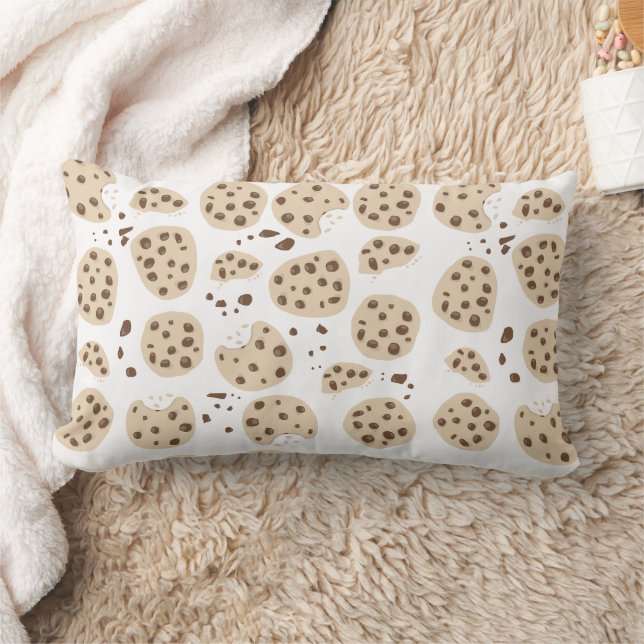Chocolate Chip Cookies Pattern Lumbar Cushion (Blanket)