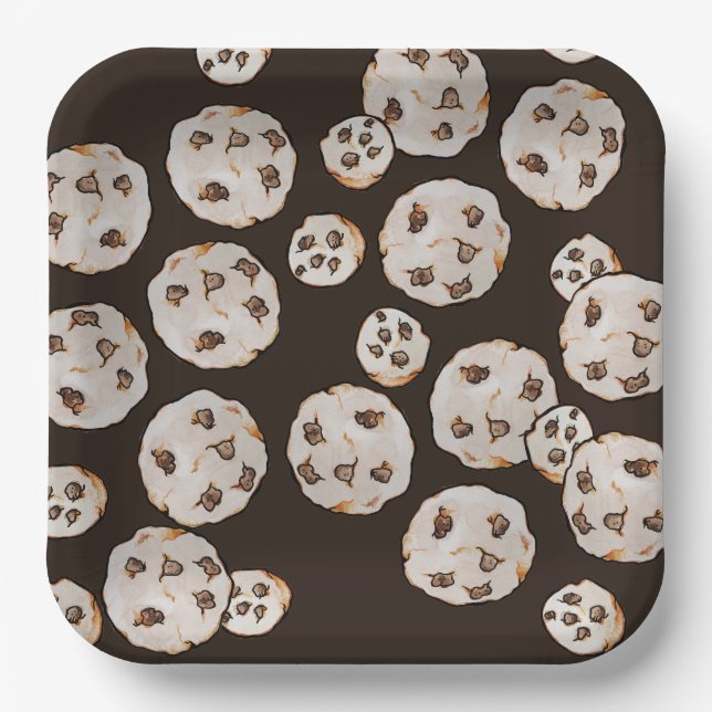 Chocolate Chip Cookies Pattern                     Paper Plate (Front)