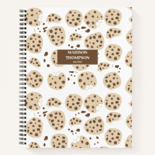 Chocolate Chip Cookies Pattern Recipes Cookbook  Notebook