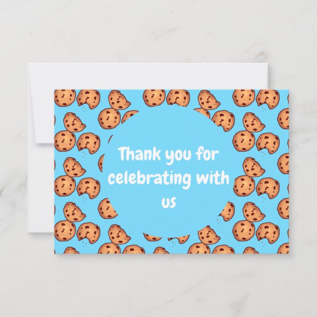 Chocolate Chip Cookies Pattern  Thank You Card (Front)