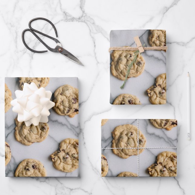 Chocolate Chip Cookies Photo Wrapping Paper Sheet (Front)