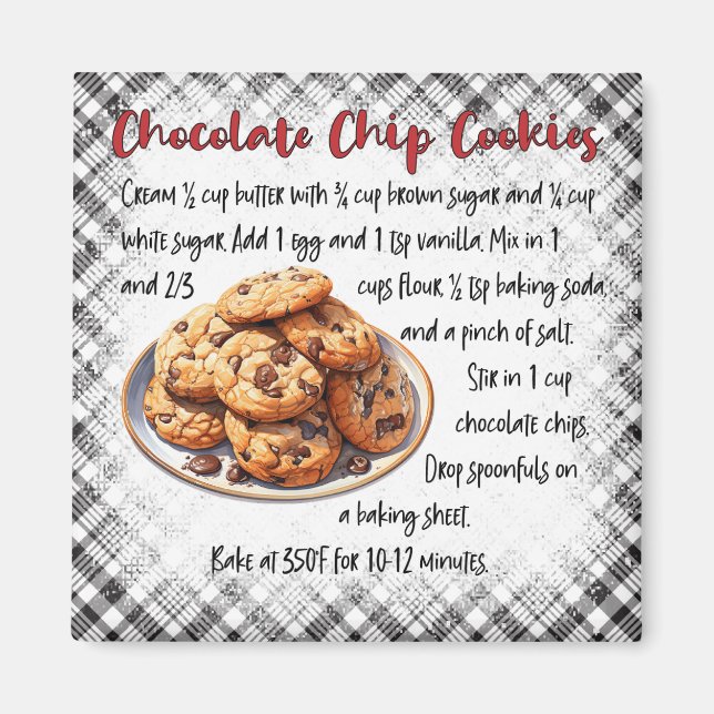 Chocolate Chip Cookies Recipe Magnet (Front)