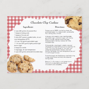Chocolate Chip Cookies Recipe Postcard
