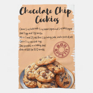 Chocolate Chip Cookies Recipe Tea Towel