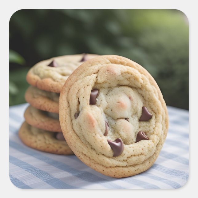 Chocolate Chip Cookies Square Sticker (Front)