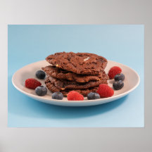Chocolate Chip Cookies With Berries Food Photo
