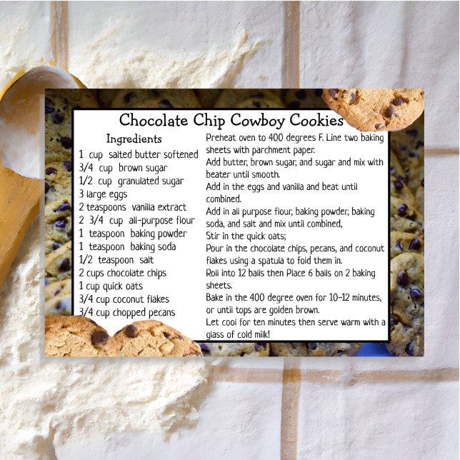 Chocolate Chip Cowboy Cookies Recipe Card  (Creator Uploaded)