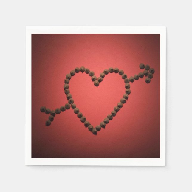 Chocolate Chip Heart over Paper Napkins (Front)