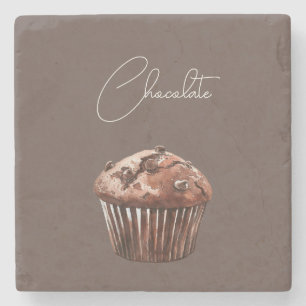 Chocolate Chip Muffin Cupcake Birthday Stone Coaster