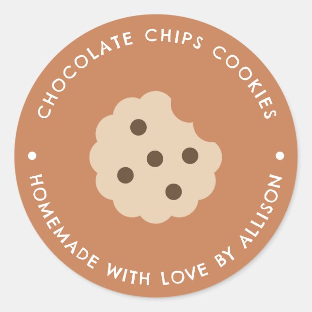 Chocolate Chips Cookies Homemade Goods  Classic Round Sticker (Front)