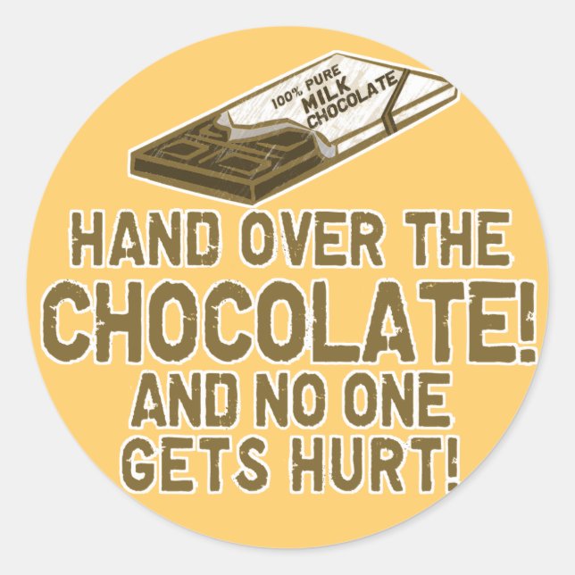 Chocolate Chocoholic Classic Round Sticker (Front)