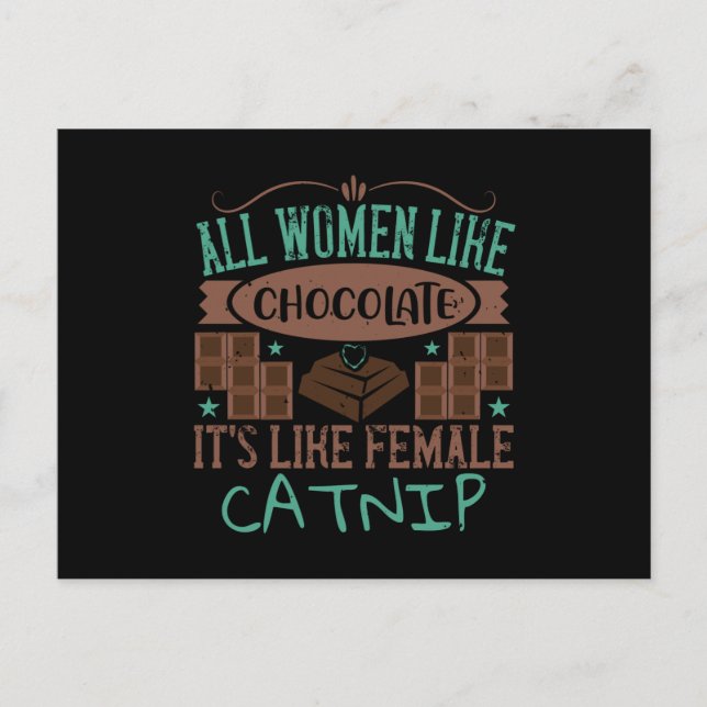 Chocolate - Chocolate Is Like Catnip Postcard (Front)