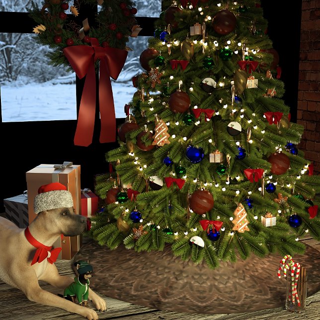 Chocolate Christmas Cookie Brushed Polyester Tree Skirt (Creator Uploaded)
