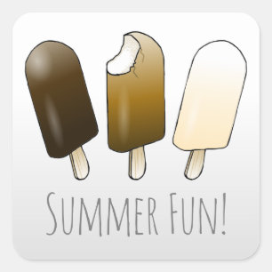 Chocolate Coated Ice Cream Bars Square Sticker