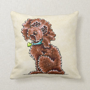 Chocolate Cockapoo Heart Collar Cushion