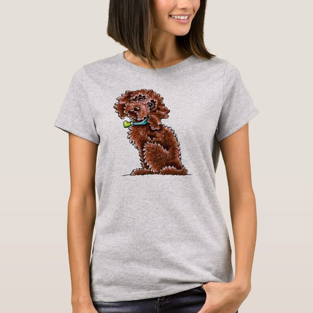 Chocolate Cockapoo Heart Collar T-Shirt (Front)