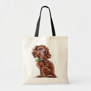 Chocolate Cockapoo Heart Collar Tote Bag