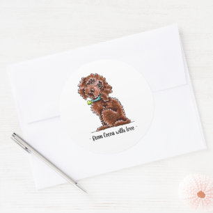 Chocolate Cockapoo Personalised Classic Round Sticker