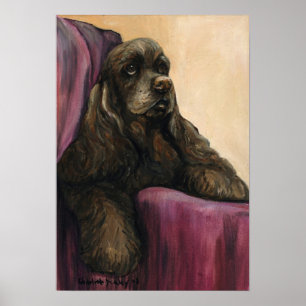 "Chocolate Cocker Spaniel" Art Reproduction Print