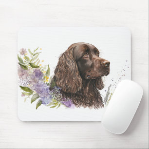 Chocolate Cocker Spaniel in Lilacs Mouse Pad