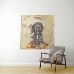 Chocolate cocker spaniel puppy tapestry