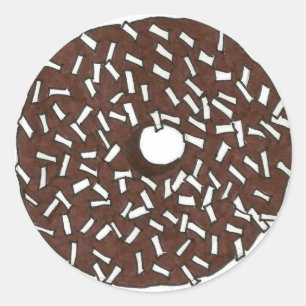 Chocolate Coconut Cake Doughnut Doughnut Breakfast Classic Round Sticker
