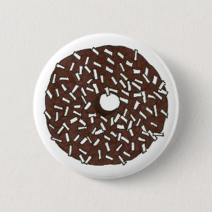 Chocolate Coconut Doughnut Doughnut Breakfast Food 6 Cm Round Badge