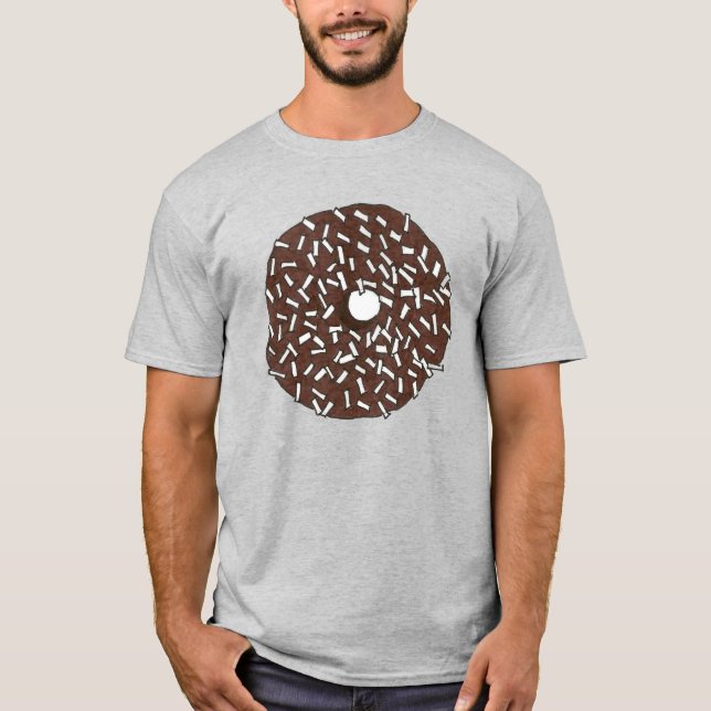 Chocolate Coconut Doughnut Doughnut Doughnuts Food T-Shirt (Front)