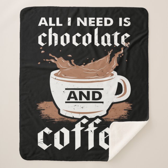 Chocolate Coffee |Chocolate Lover Sherpa Blanket (Front)