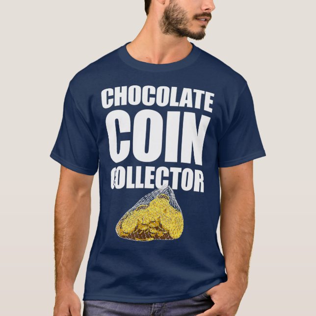 Chocolate Coin Collector Hanukkah Gelt T-Shirt (Front)