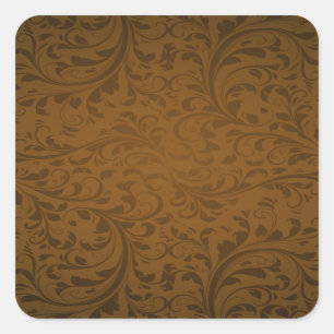 Chocolate Colour Background Square Sticker