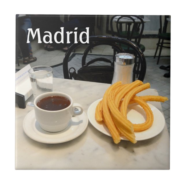 chocolate con churros Tile (Front)