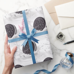 Chocolate Cookie Milk Splash Wrapping Paper