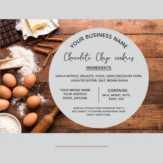 Chocolate cookies ingredients list business classic round sticker