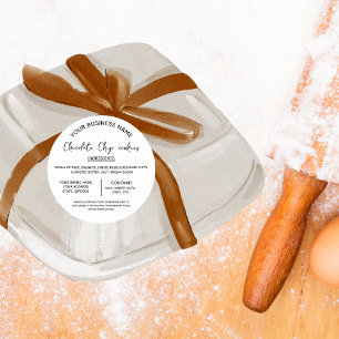 Chocolate cookies ingredients list  business  classic round sticker