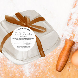 Chocolate cookies ingredients list business classic round sticker