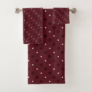 Chocolate Cosmos and white dots Bath Towel Set